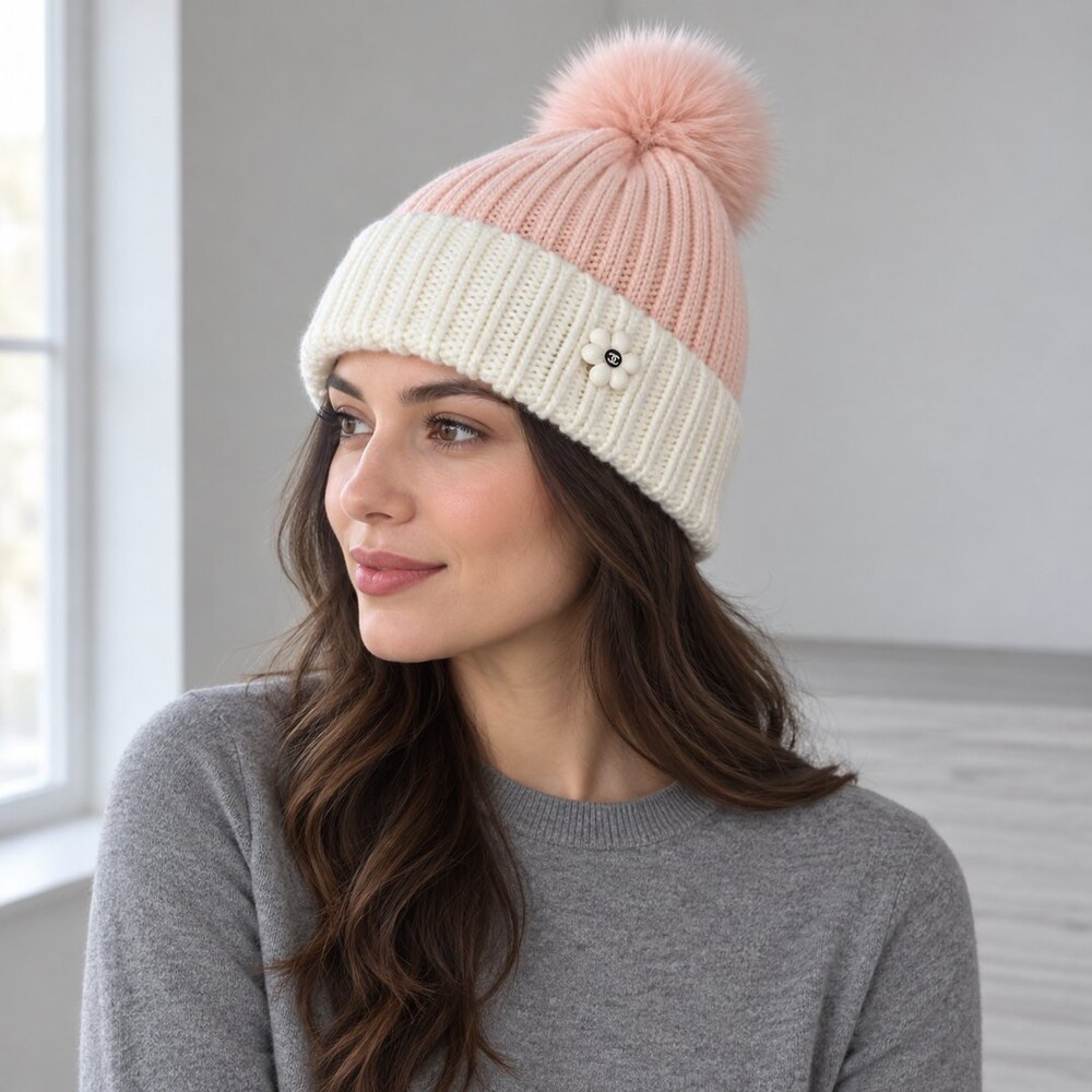 CHANEL Two-Tone Knit Beanie - Picture 3 of 6